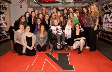 Members of the Northeastern women's hockey team are paired with Marianne through the program.
